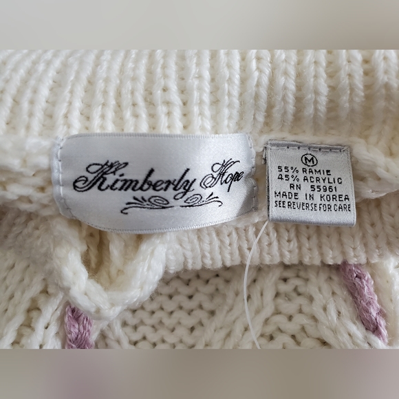 Kimberly Hope NWT Vintage 90's Boho Chic Floral Embroidered Sweater Size M - Picture 11 of 12